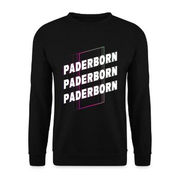 Paderborn Allemagne City Font Skyline Accueil - Sweat-shirt Unisexe - noir - Devant - Alina (178cm) & Michal (187cm)