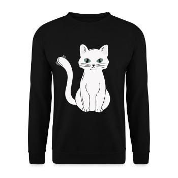 White Main Coon Cat Cat Outfit for - Unisex Sweatshirt - black - Front - Alina (178cm) & Michal (187cm)