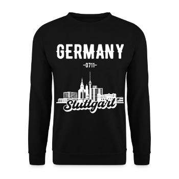 Stuttgart Allemagne Skyline Cadeau - Sweat-shirt Unisexe - noir - Devant - Alina (178cm) & Michal (187cm)