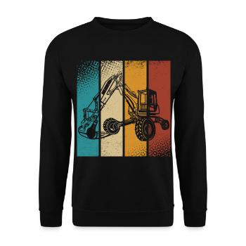 Excavator - Unisex Sweatshirt - black - Front - Alina (178cm) & Michal (187cm)
