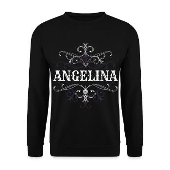 Angelina Name Vorname Personalisiert - Unisex Pullover - Schwarz - Vorne - Alina (178cm) & Michal (187cm)