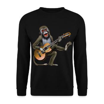 Guitar Monkey - Unisex Sweatshirt - black - Front - Alina (178cm) & Michal (187cm)