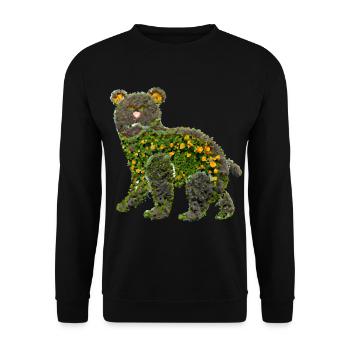 Flower Bear Bear Flowers - Unisex Sweatshirt - black - Front - Alina (178cm) & Michal (187cm)