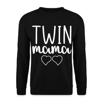 Twin Mama Grossesse Annonce Costume Twin Mom - Sweat-shirt Unisexe - noir - Devant - Alina (178cm) & Michal (187cm)