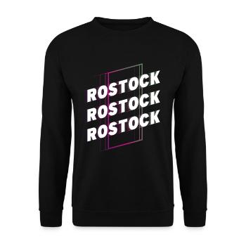 Rostock Germany City Font Skyline Home - Unisex Sweatshirt - black - Front - Alina (178cm) & Michal (187cm)