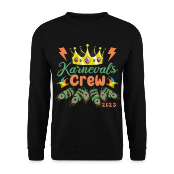 Carnival Crew 2023 | Crown and peacock feathers - Unisex Sweatshirt - black - Front - Alina (178cm) & Michal (187cm)