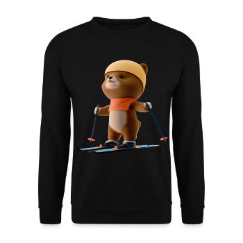 Stunned skier Bear - Unisex Sweatshirt - black - Front - Alina (178cm) & Michal (187cm)