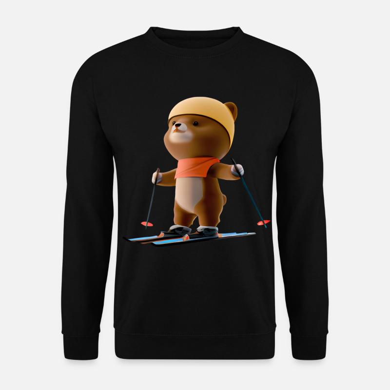 Stunned skier Bear - Unisex Sweatshirt - black