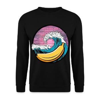 Surfing Banana Sunset - Unisex Sweatshirt - black - Front - Alina (178cm) & Michal (187cm)