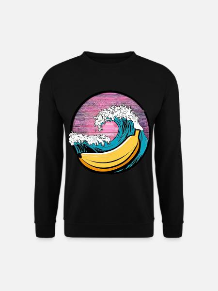 Surfing Banana Sunset - Unisex Sweatshirt - black
