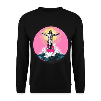 Jesus Surfer Sunset - Sweat-shirt Unisexe - noir - Devant - Alina (178cm) & Michal (187cm)