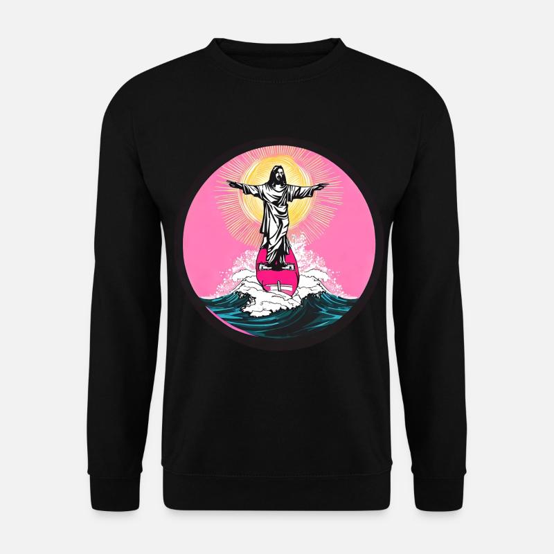 Jesus Surfer Sunset - Unisex Sweatshirt - black
