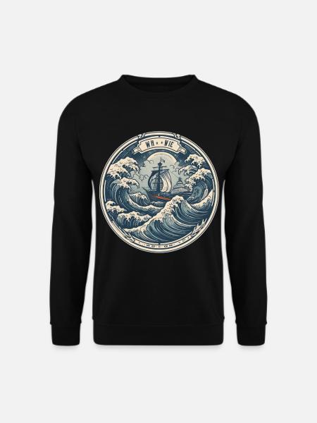 Segelboot Wellen - Unisex Pullover - Schwarz