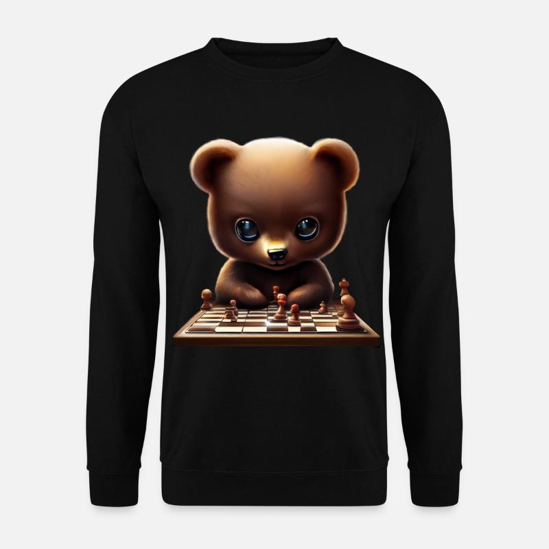 Bear playing chess - Unisex Sweatshirt - black