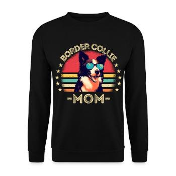 Border collie sunglasses mom retro - Unisex Sweatshirt - black - Front - Alina (178cm) & Michal (187cm)