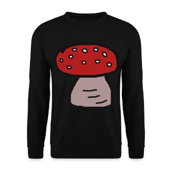 Fliegenpilz Pilze Herbst r Giftig Glücksbringer - Unisex Pullover - Schwarz - Vorne - Alina (178cm) & Michal (187cm)
