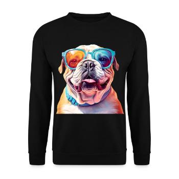 Lunettes de soleil bouledogue français - Sweat-shirt Unisexe - noir - Devant - Alina (178cm) & Michal (187cm)