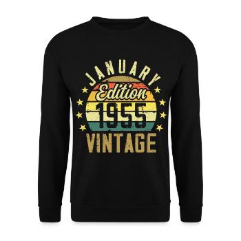 Légendes Sont Nés En Janvier 1955 - Janvier 1955 - Sweat-shirt Unisexe - noir - Devant - Alina (178cm) & Michal (187cm)