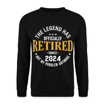 Die Legende ist 2024 offiziell in den Ruhestand gegangen, nicht mein - Unisex Pullover - Schwarz - Vorne - Alina (178cm) & Michal (187cm)