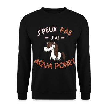 Ich kann kein Aquapony haben - Unisex Pullover - Schwarz - Vorne - Alina (178cm) & Michal (187cm)