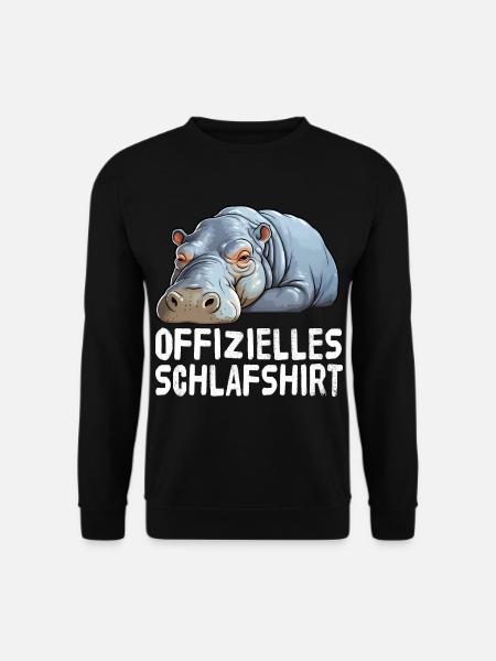 Offizieles Schlafshirt Nilpferd - Unisex Pullover - Schwarz
