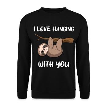 I Love Hanging With You Wildlife Rehabilitator - Unisex Pullover - Schwarz - Vorne - Alina (178cm) & Michal (187cm)
