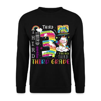 Écolier licorne de 3e année - Sweat-shirt Unisexe - noir - Devant - Alina (178cm) & Michal (187cm)