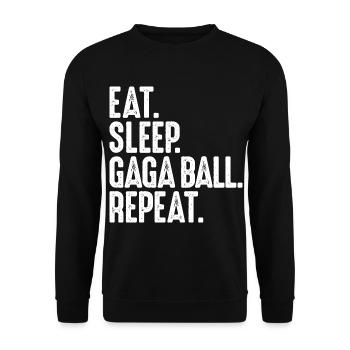 Eat. Sleep. Gaga Ball. Repeat. Dodgeball Gagaball - Unisex Sweatshirt - black - Front - Alina (178cm) & Michal (187cm)
