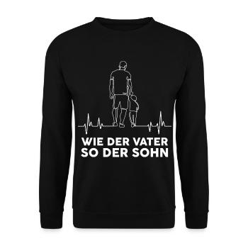 Wie Der Vater So Der Sohn Papa Ankündigung - Unisex Pullover - Schwarz - Vorne - Alina (178cm) & Michal (187cm)