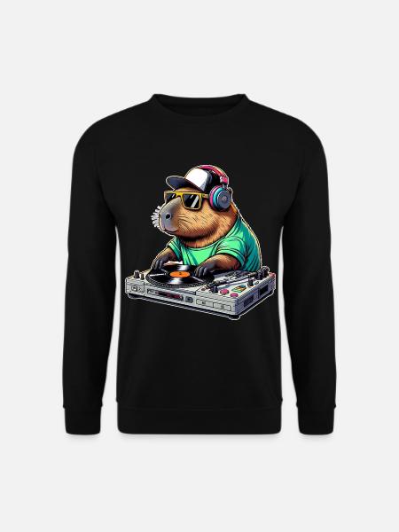 Capybara Dj - Unisex Pullover - Schwarz