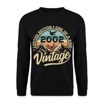 Original Jahrgang 2002 Geburtstagsgeschenk 2002 - Unisex Pullover - Schwarz - Vorne - Alina (178cm) & Michal (187cm)
