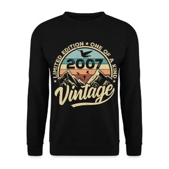 Original Jahrgang 2007 Geburtstagsgeschenk 2007 - Unisex Pullover - Schwarz - Vorne - Alina (178cm) & Michal (187cm)