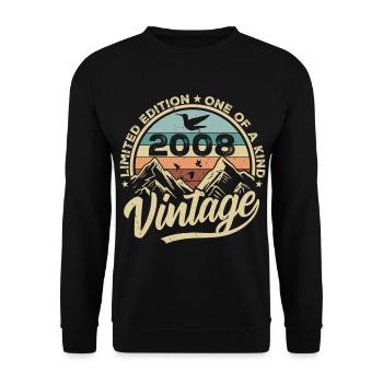 Original Vintage 2008 Birthday Gift 2008 - Unisex Sweatshirt - black - Front - Alina (178cm) & Michal (187cm)