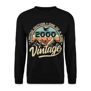 Cadeau d’anniversaire original vintage 2000 2000 - Sweat-shirt Unisexe - noir - Devant - Alina (178cm) & Michal (187cm)
