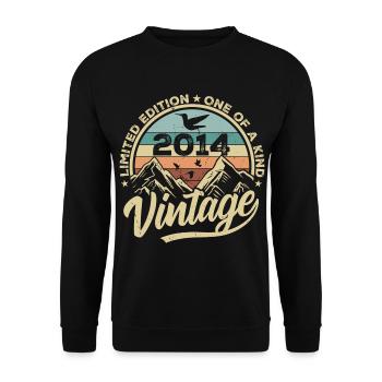 Original Jahrgang 2014 Geburtstagsgeschenk 2014 - Unisex Pullover - Schwarz - Vorne - Alina (178cm) & Michal (187cm)
