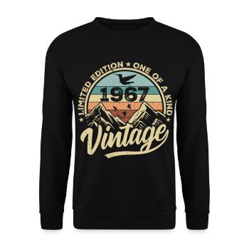 Original Jahrgang 1967 Geburtstagsgeschenk 1967 - Unisex Pullover - Schwarz - Vorne - Alina (178cm) & Michal (187cm)