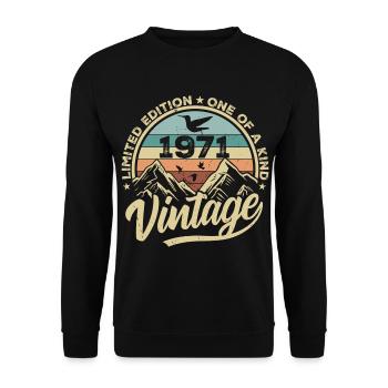 Original Vintage 1971 Cadeau d’anniversaire 1971 - Sweat-shirt Unisexe - noir - Devant - Alina (178cm) & Michal (187cm)