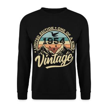 Original Jahrgang 1954 Geburtstagsgeschenk 1954 - Unisex Pullover - Schwarz - Vorne - Alina (178cm) & Michal (187cm)