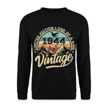 Original Jahrgang 1944 Geburtstagsgeschenk 1944 - Unisex Pullover - Schwarz - Vorne - Alina (178cm) & Michal (187cm)
