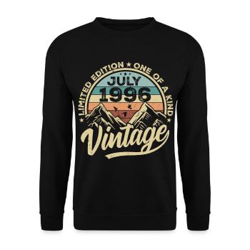 Born in July 1996 Born in July 1996 Born in July 1996 - Unisex Sweatshirt - black - Front - Alina (178cm) & Michal (187cm)