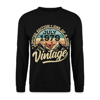 Born in July 1979 Born in July 1979 Born in July 1979 - Unisex Sweatshirt - black - Front - Alina (178cm) & Michal (187cm)