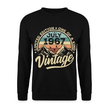Né en juillet 1967 Né en juillet 1967 - Sweat-shirt Unisexe - noir - Devant - Alina (178cm) & Michal (187cm)