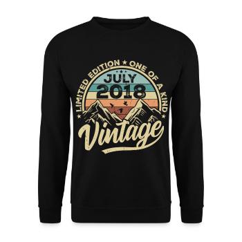 Geboren Im Juli 2018 Jahrgang Geburtstag Juli 2018 - Unisex Pullover - Schwarz - Vorne - Alina (178cm) & Michal (187cm)