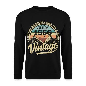 Born in July 1956 Born in July 1956 - Unisex Sweatshirt - black - Front - Alina (178cm) & Michal (187cm)
