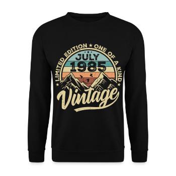 Né en juillet 1985 Né en juillet 1985 Né en juillet 1985 - Sweat-shirt Unisexe - noir - Devant - Alina (178cm) & Michal (187cm)