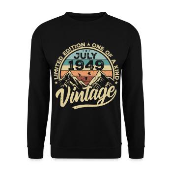 Born in July 1949 Born in July 1949 Born in July 1949 - Unisex Sweatshirt - black - Front - Alina (178cm) & Michal (187cm)