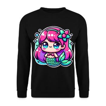 Meerjungfrau - Unisex Pullover - Schwarz - Vorne - Alina (178cm) & Michal (187cm)