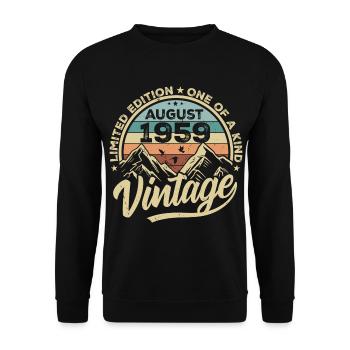 Anniversaire Août 1959 Cadeau d’anniversaire Août - Sweat-shirt Unisexe - noir - Devant - Alina (178cm) & Michal (187cm)