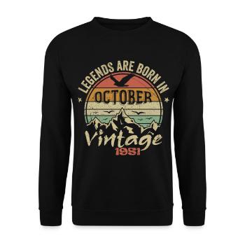 Awesome Since October 1951 - October 1951 Gift - Unisex Sweatshirt - black - Front - Alina (178cm) & Michal (187cm)
