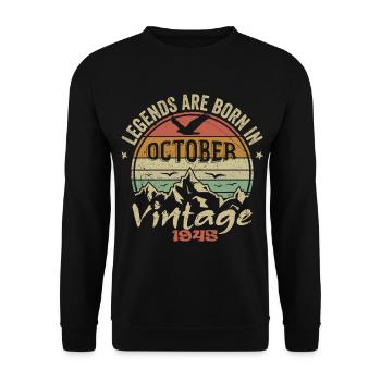 Génial Depuis Octobre 1945 - Cadeau Octobre 1945 - Sweat-shirt Unisexe - noir - Devant - Alina (178cm) & Michal (187cm)